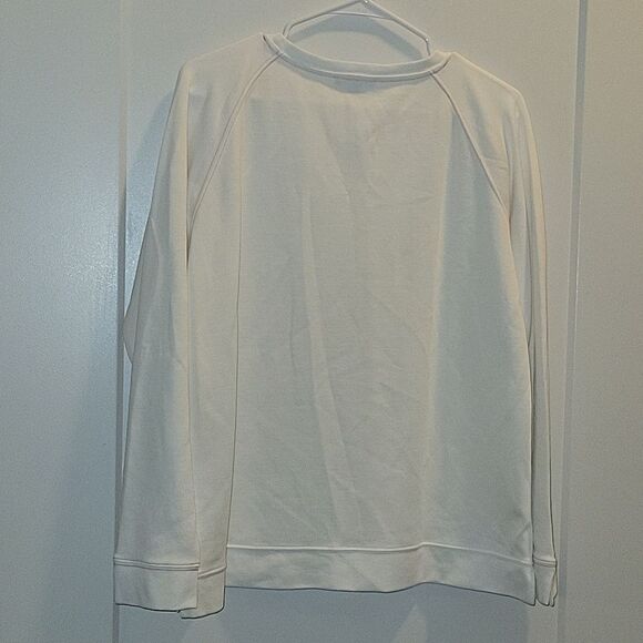 Pure Collection White Contrast Stitching Sweatshirt Top blouse Womens 12 - Picture 7 of 7